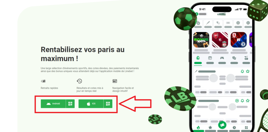 Processus spécial de téléchargement de l'application LineBet iPhone