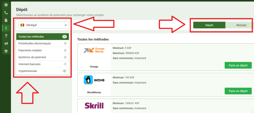 Méthodes de paiement sécurisées LineBet